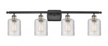 Innovations Lighting 516-4W-BAB-G112C-5CL - Cobbleskill - 4 Light - 35 inch - Black Antique Brass - Bath Vanity Light