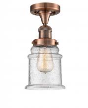 Innovations Lighting 517-1CH-AC-G184 - Canton - 1 Light - 6 inch - Antique Copper - Semi-Flush Mount