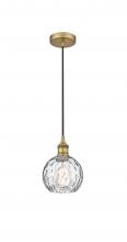 Innovations Lighting 616-1P-BB-G1215-6 - Athens Water Glass - 1 Light - 6 inch - Brushed Brass - Cord hung - Mini Pendant