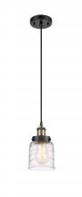 Innovations Lighting 916-1P-BAB-G513 - Bell - 1 Light - 5 inch - Black Antique Brass - Cord hung - Mini Pendant