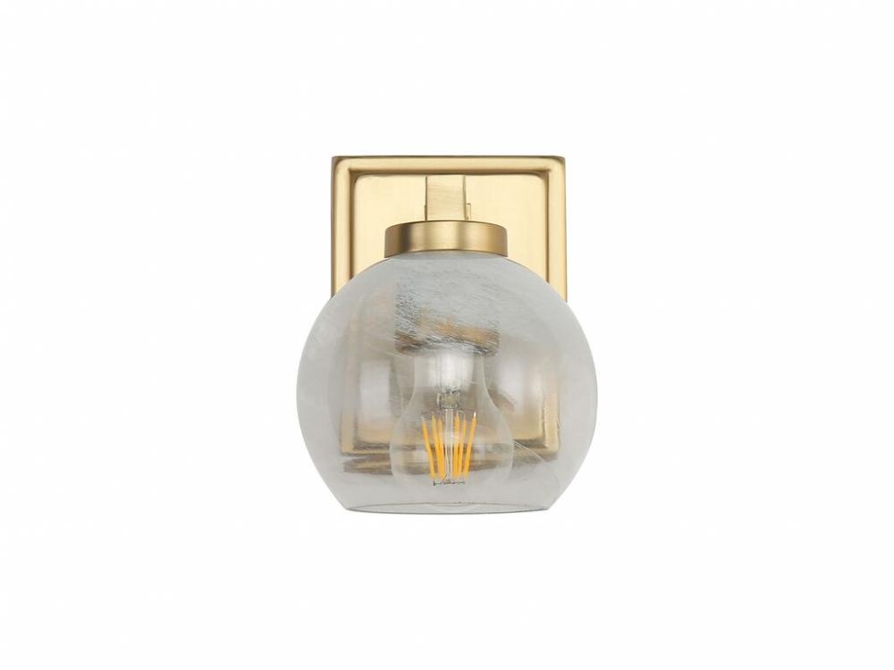 Elliott 1-Light Vanity Light in Brushed Champagne Bronze with Alabaster Shade