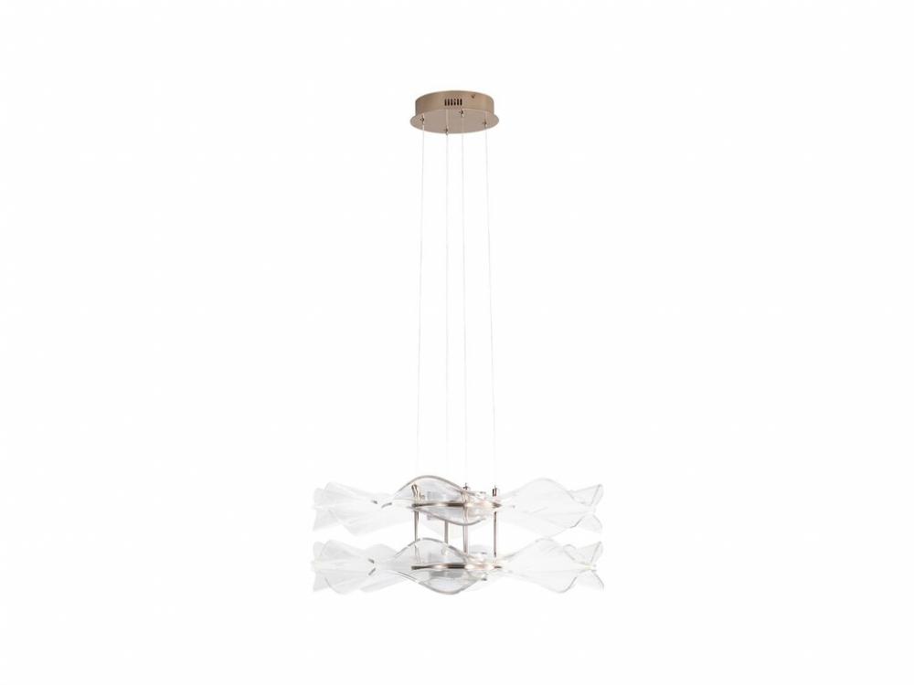 Vetrina LED 2-Light Pendant in Light Gold with Clear Glass Shade