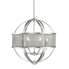Golden 3167-6 PW-PW - Colson PW 6 Light Chandelier (with shade) in Pewter