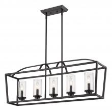 Golden 4309-LP BLK-BLK-SD - 5 Light Linear Pendant