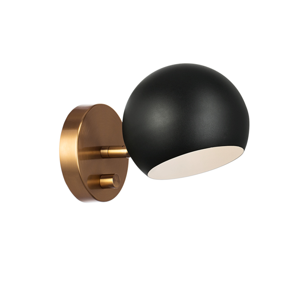 Orb Matte Black Wall Sconce