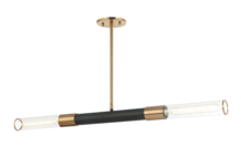 Matteo Lighting C61202MBAG - Tubo Matte Black + Aged Gold Brass Pendant