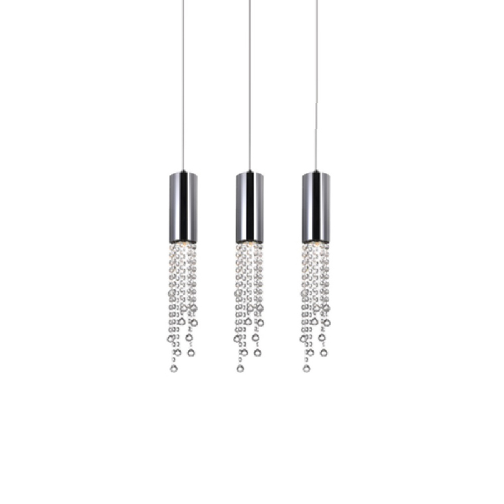 Extended 3 Light Multi Light Pendant With Chrome Finish