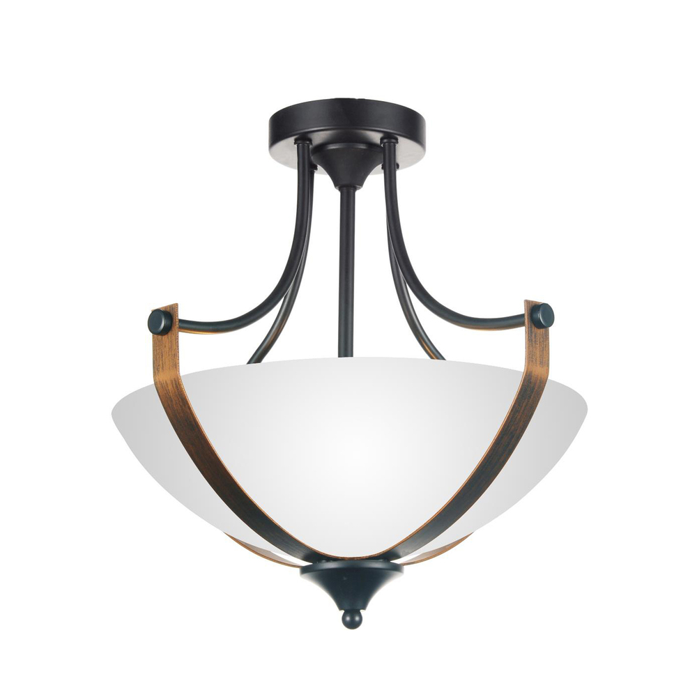 Solis 2 Light Bowl Flush Mount With Brushed Golden Brown Finish