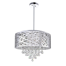 CWI Lighting 5008P22ST-R - Eternity 9 Light Drum Shade Chandelier With Chrome Finish