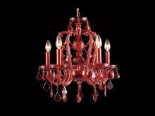 Avenue Lighting HF1037-RED - CRIMSON BLVD. COLLECTION RED 5 LIGHT MINI CRYSTAL CHANDELIER