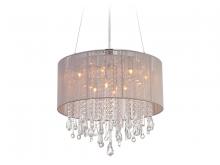 Avenue Lighting HF1500-TP - BEVERLY DR. COLLECTION ROUND TAUPE SILK STRING SHADE AND CRYSTAL DUAL MOUNT