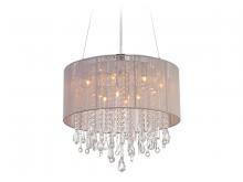 Avenue Lighting HF1500-TP - Beverly Dr. Collection Round Taupe Silk String Shade and Crystal Dual Mount