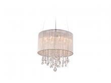 Avenue Lighting HF1501-SLV - BEVERLY DR. COLLECTION ROUND SILVER SILK STRING SHADE AND CRYSTAL DUAL MOUNT