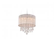 Avenue Lighting HF1501-SLV - BEVERLY DR. COLLECTION ROUND SILVER SILK STRING SHADE AND CRYSTAL DUAL MOUNT