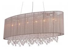 Avenue Lighting HF1503-TP - BEVERLY DR. COLLECTION OVAL TAUPE SILK STRING SHADE AND CRYSTAL DUAL MOUNT