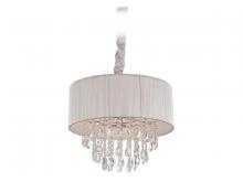 Avenue Lighting HF1506-SLV - Vineland Ave. Collection Silver Lined Silk String Shade and Crystal Hanging Fixture