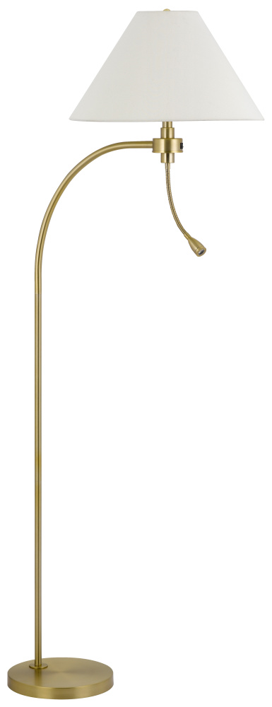 100W 3 Way Ashland Mini Arc Metal Floor Lamp with Gooseneck 2W LED Reading Light