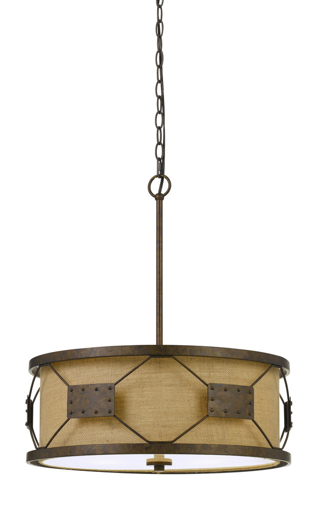 60W X 4 Ragusa Metal Pendant Chandelier With Burlap Shade
