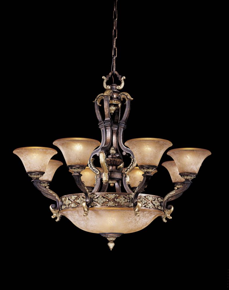 Bronze Iberian Bronze™ W/gold Accents Iberian Bronze W/gold Accents Up Chandelier