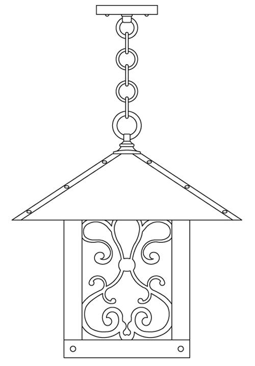 16" timber ridge pendant with ashbury  filigree