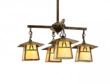 Arroyo Craftsman CCH-8/4BF-MB - 8" carmel 4 light chandelier with bungalow overlay