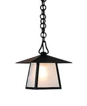 Arroyo Craftsman CH-8BGW-MB - 8" carmel pendant with bungalow overlay