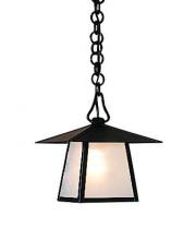 Arroyo Craftsman CH-8HCR-BK - 8" carmel pendant with hillcrest overlay