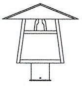 Arroyo Craftsman CP-12HF-BK - 12" carmel post mount with hillcrest overlay