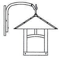 Arroyo Craftsman EB-16SFF-VP - 16" evergreen wall mount with sycamore filigree