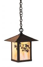Arroyo Craftsman EH-9TCR-BZ - 9" evergreen pendant with t-bar overlay