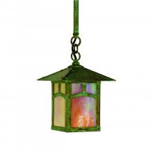 Arroyo Craftsman ESH-7TWO-BK - 7" evergreen stem hung pendant with t-bar overlay