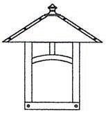 Arroyo Craftsman EW-16AGW-AB - 16" evergreen flush wall mount with classic arch overlay