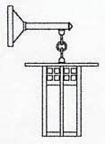 Arroyo Craftsman GB-9SAGW-MB - 9" glasgow wall mount with straight arm