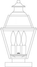 Arroyo Craftsman INC-8GRCS-BK - 8" inverness column mount with glass roof