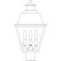 Arroyo Craftsman INP-10MRRM-BZ - 10" inverness post mount with metal roof