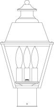 Arroyo Craftsman INP-8MRCLR-MB - 8" inverness post mount with metal roof