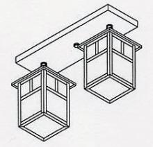 Arroyo Craftsman MCM-5/2TF-BZ - 5" mission 2 light ceiling mount with T-bar overlay