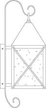 Arroyo Craftsman NOB-8M-VP - 8" nottingham wall mount