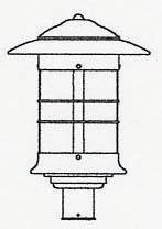 Arroyo Craftsman NP-14TN-VP - 14" newport post mount fixture