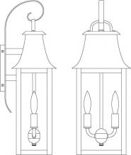 Arroyo Craftsman ORB-8CLR-AB - 8" orpington wall mount