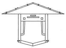 Arroyo Craftsman PDW-17GRC-AB - 17" pagoda flush wall mount