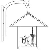 Arroyo Craftsman TRB-12CTF-BK - 12" timber ridge wall bracket with cactus filigree