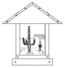 Arroyo Craftsman TRC-12CTWO-BZ - 12" timber ridge column mount with cactus  filigree