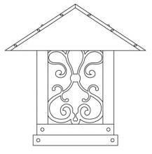 Arroyo Craftsman TRC-16ASM-BZ - 16" timber ridge column mount with ashbury  filigree