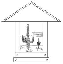 Arroyo Craftsman TRC-16CTRM-P - 16" timber ridge column mount with cactus  filigree