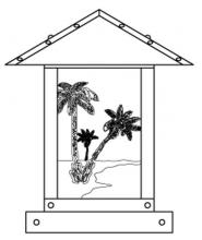 Arroyo Craftsman TRC-9PTGW-MB - 9" timber ridge column mount with palm tree filigree