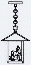 Arroyo Craftsman TRH-9HSCR-BK - 9" timber ridge pendant with horse filigree