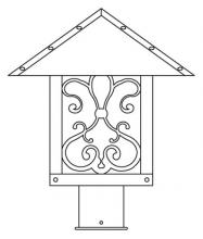 Arroyo Craftsman TRP-12ASOF-BK - 12" timber ridge post mount with ashbury  filigree