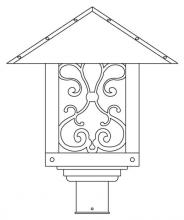 Arroyo Craftsman TRP-16ASOF-BZ - 16" timber ridge post mount with ashbury  filigree