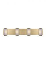 Visual Comfort & Co. Modern Collection KWWS10227CNB - The Esfera X-Large Damp Rated 4-Light Integrated Dimmable LED Wall Sconce in Natural Brass